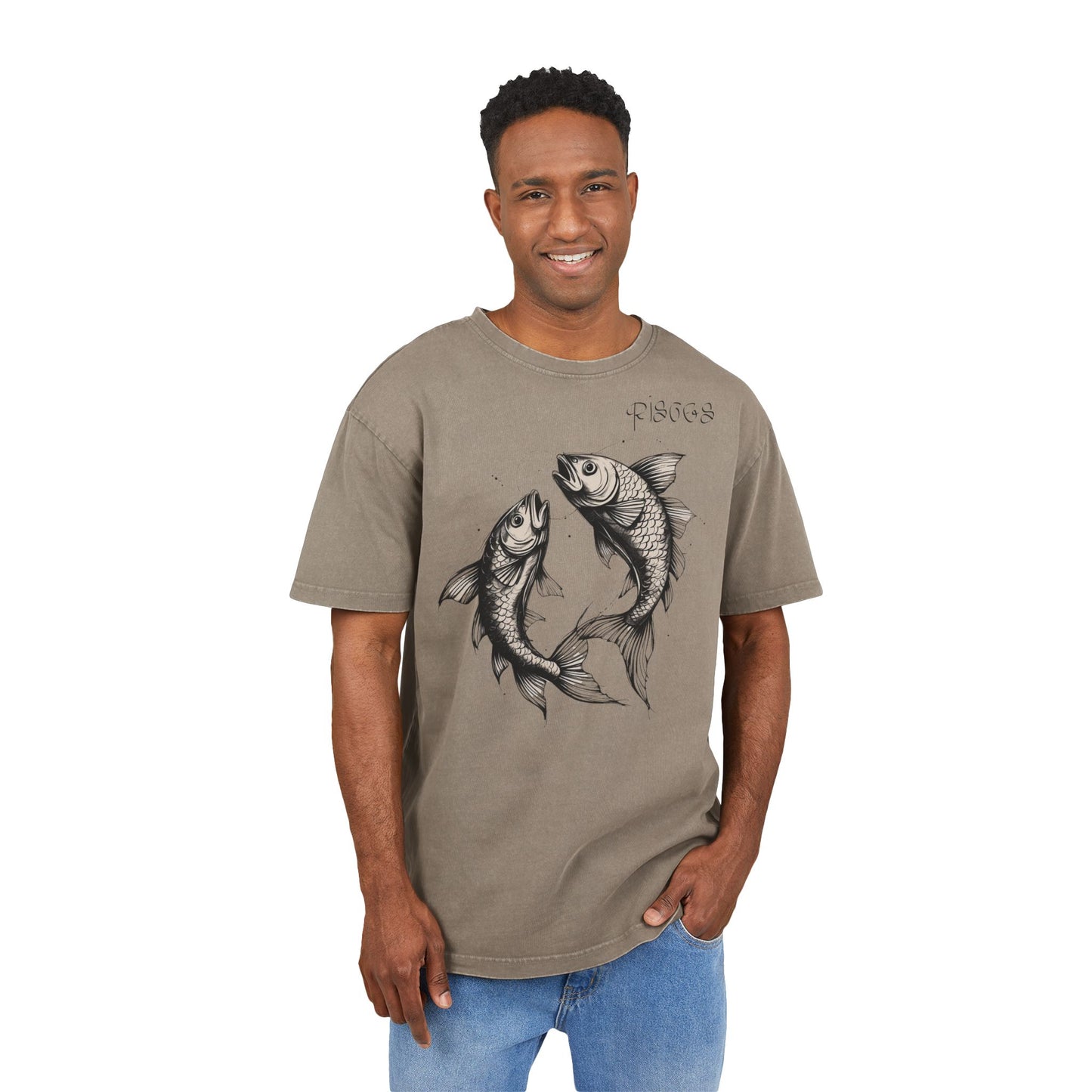 Pisces Oversize Acid Washed T-Shirt