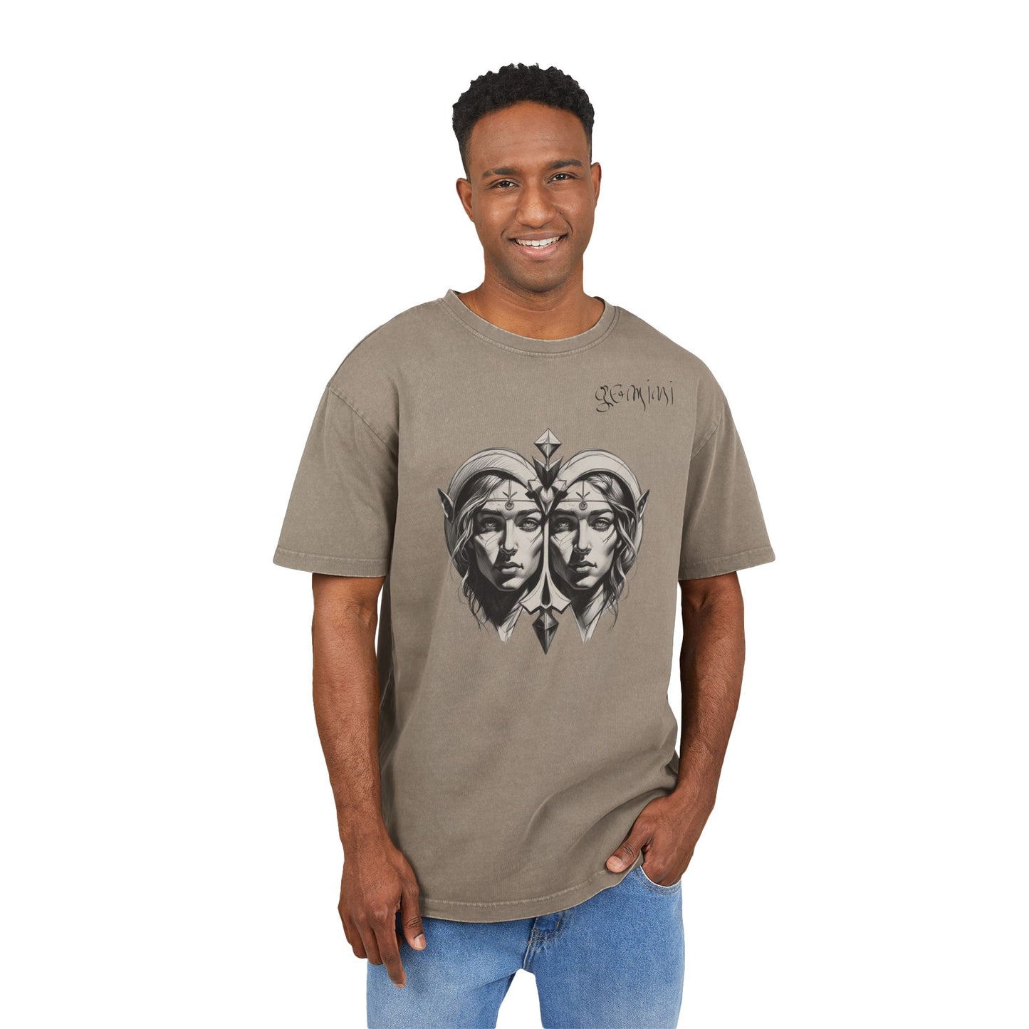 Gemini Oversize Acid Washed T-Shirt