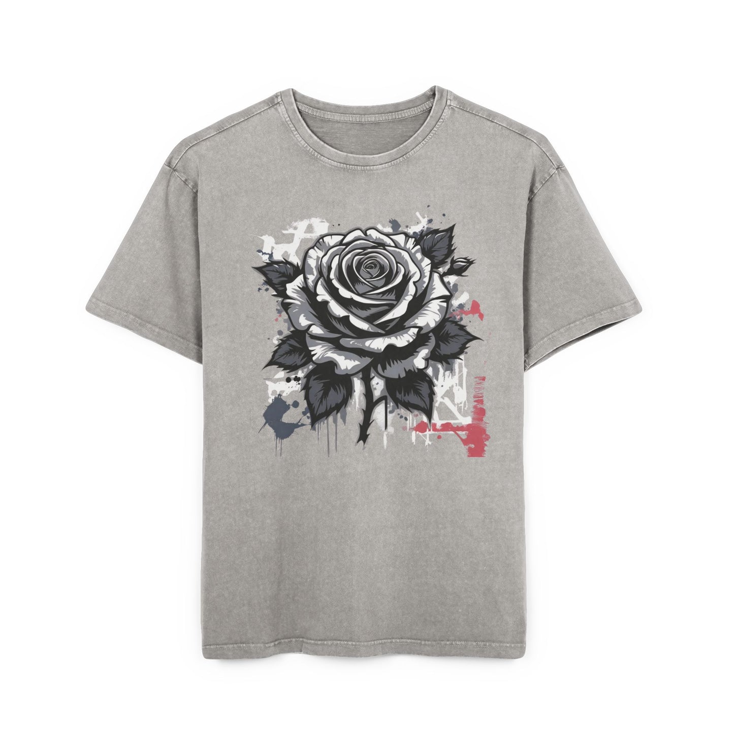 Grey Rose Oversized Acid Washed T-Shirt
