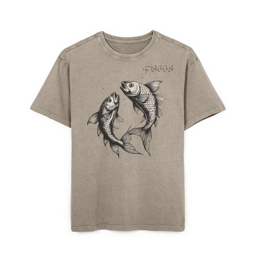 Pisces Oversize Acid Washed T-Shirt