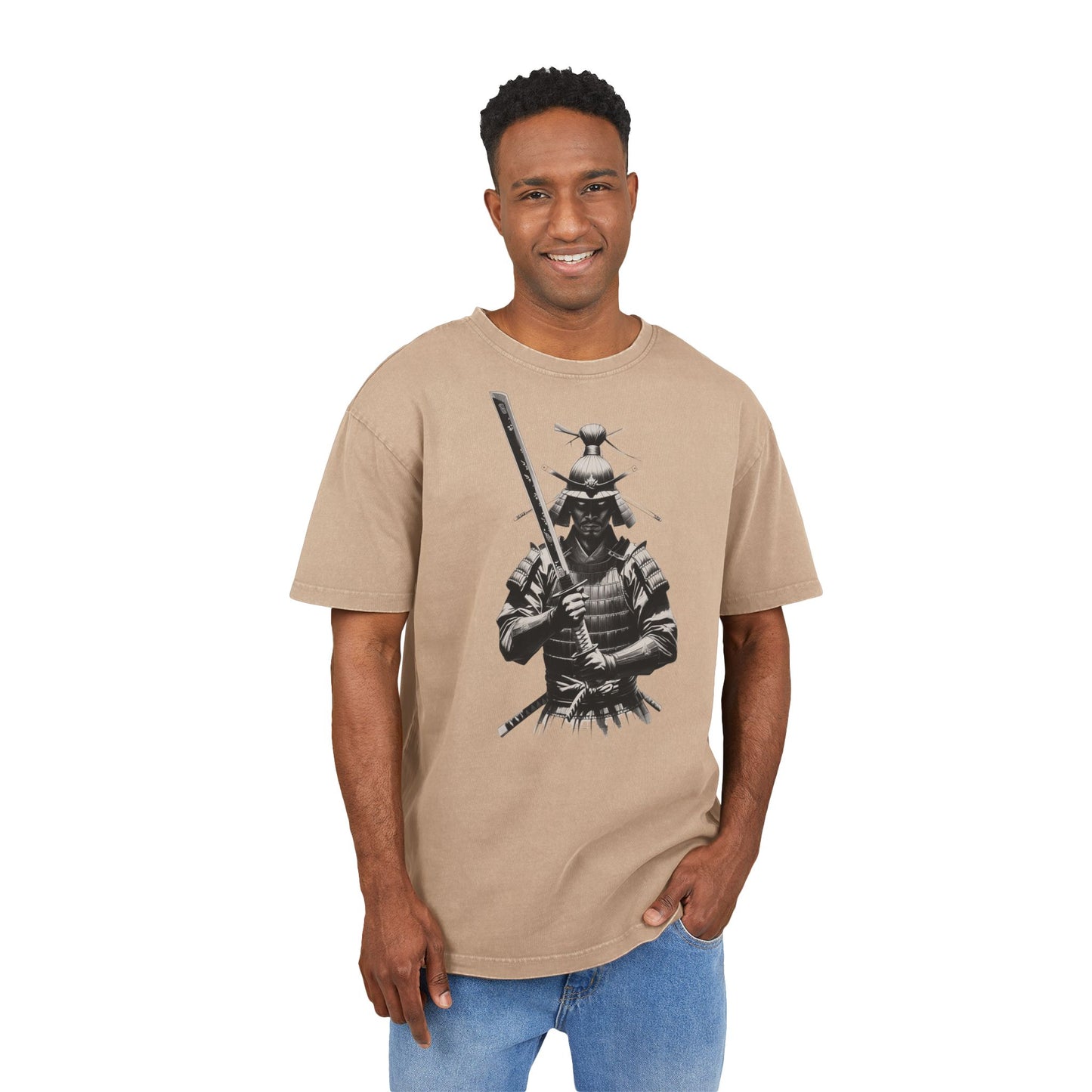Samurai Oversized Acid Washed T-Shirt