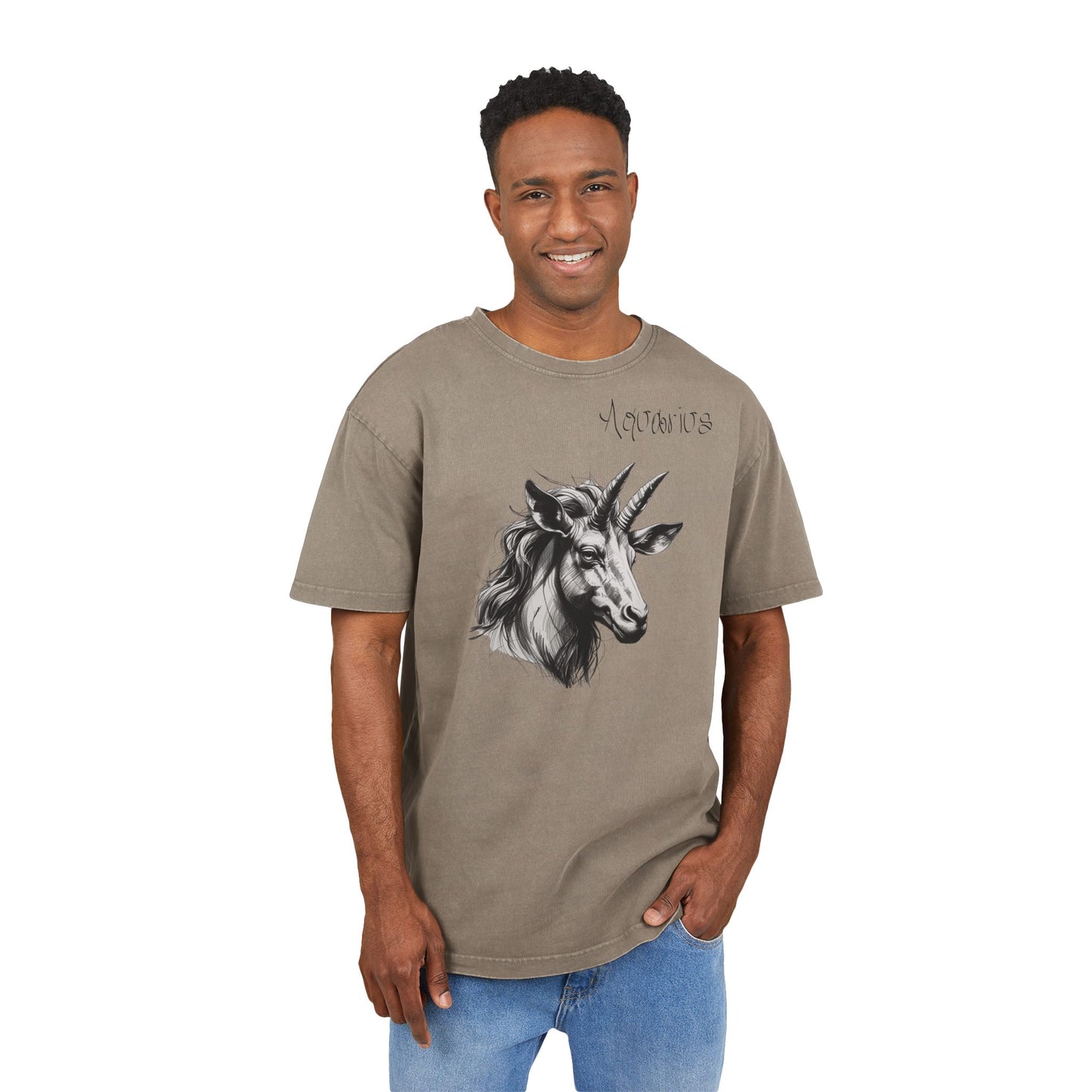 Aquarius Oversize Acid Washed T-Shirt