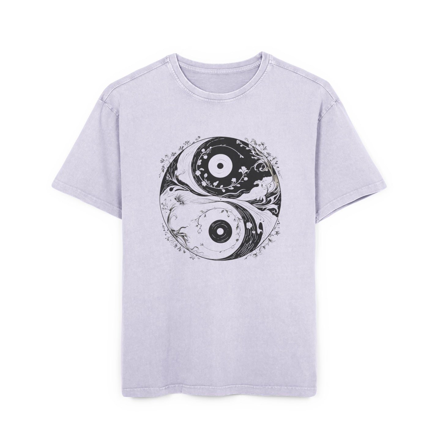 Yin and Yang Oversized Acid Washed T-Shirt