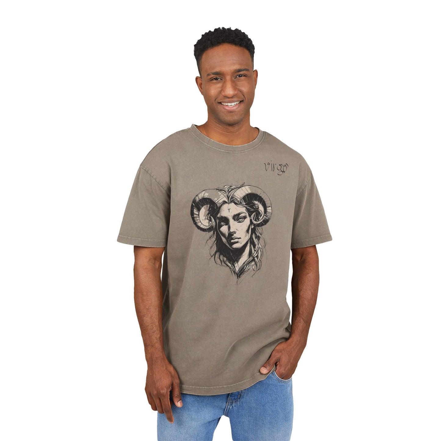 Virgo Oversize Acid Washed T-Shirt