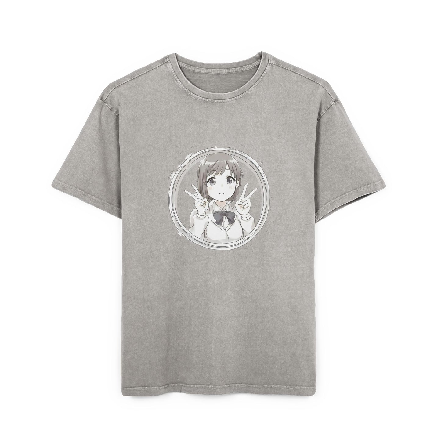 Anime Girl Acid Washed Oversized T-Shirt