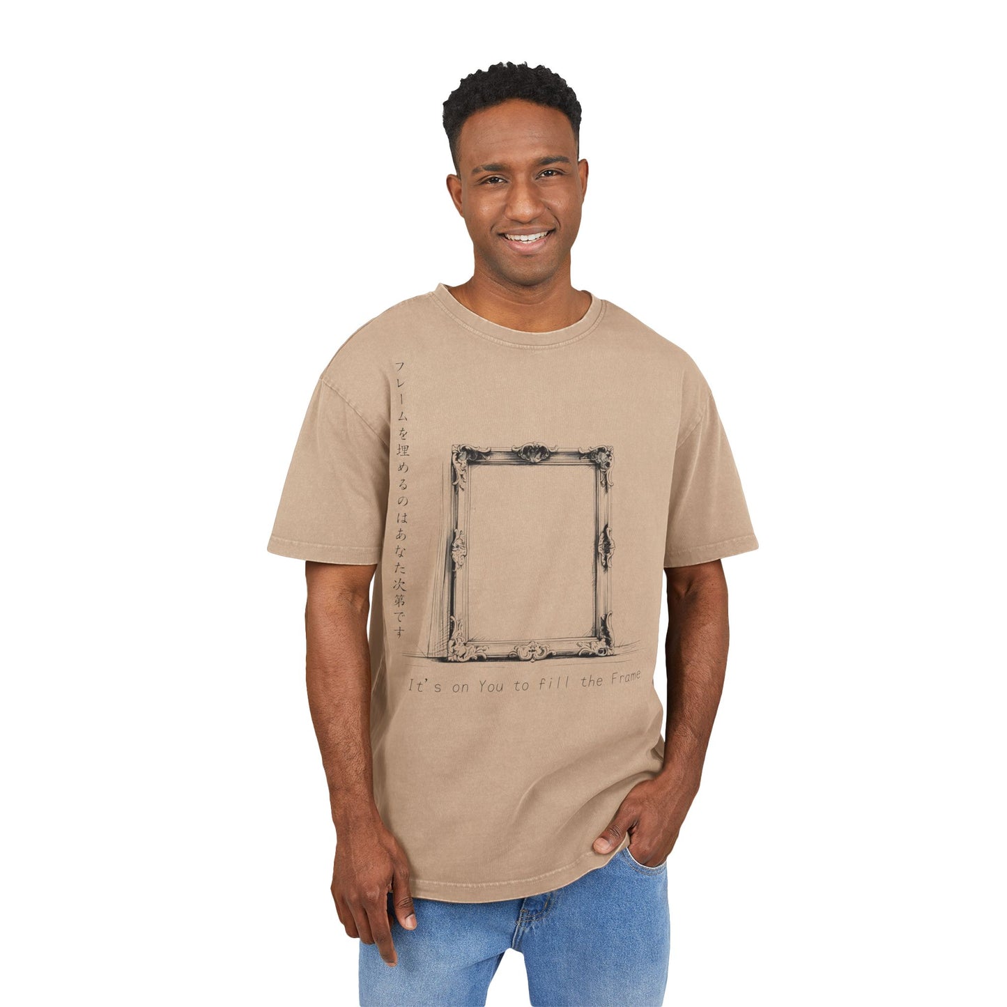 It's On You To Fill The Frame Oversized Acid Washed T-Shirt