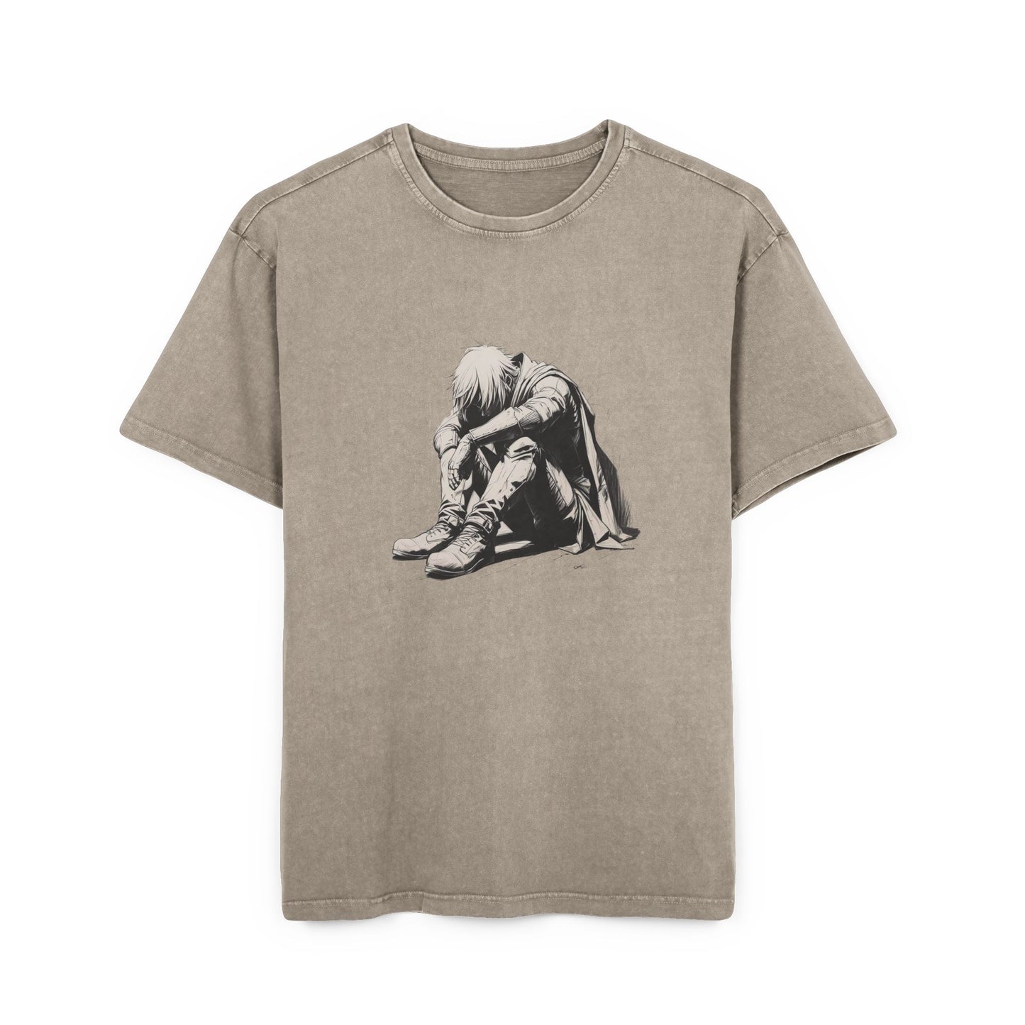 Defeated Man Oversized Acid Washed  T-Shirt