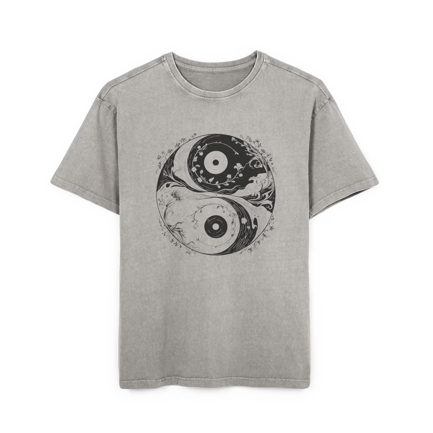 Yin and Yang Oversized Acid Washed T-Shirt