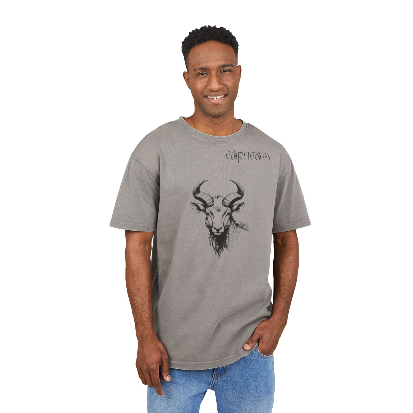 Capricorn Oversize Acid Washed T-Shirt