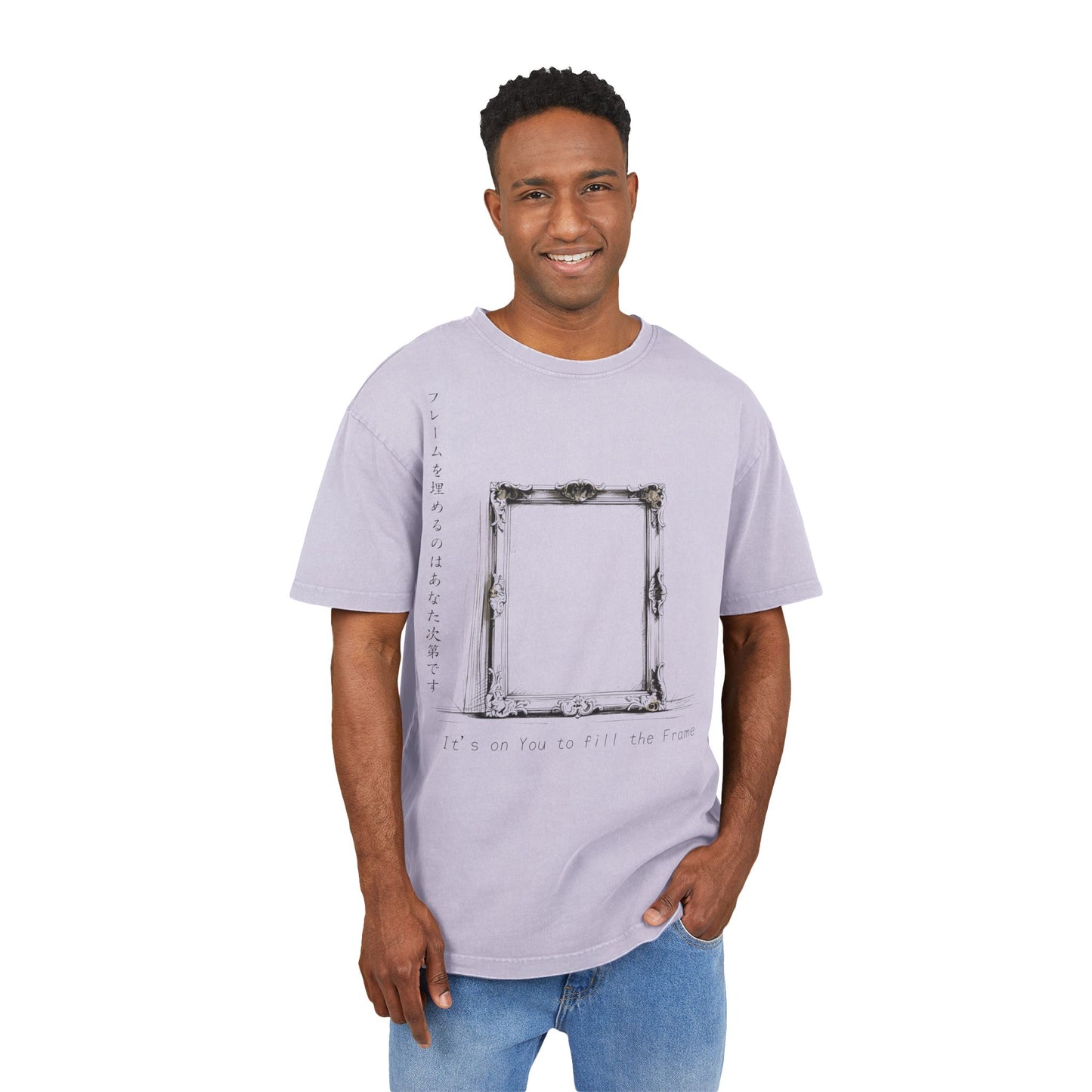 It's On You To Fill The Frame Oversized Acid Washed T-Shirt