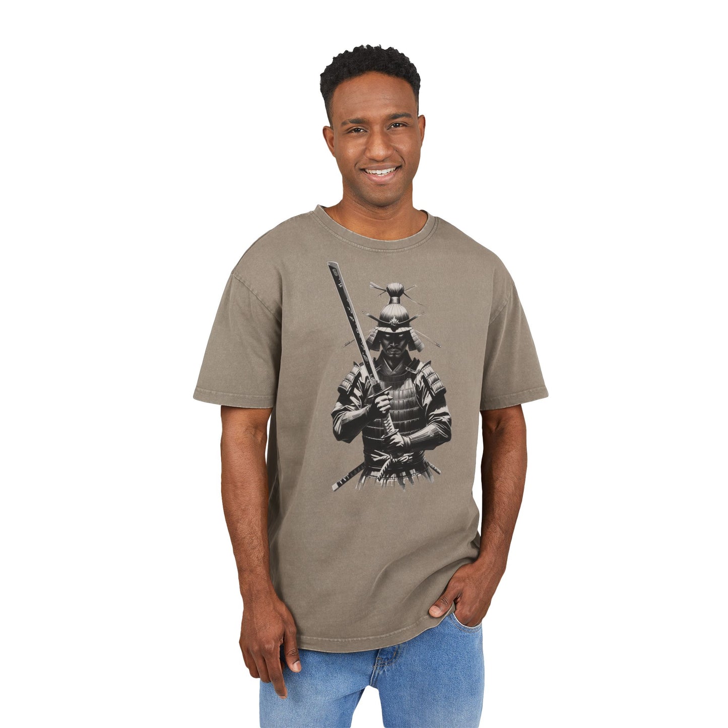 Samurai Oversized Acid Washed T-Shirt
