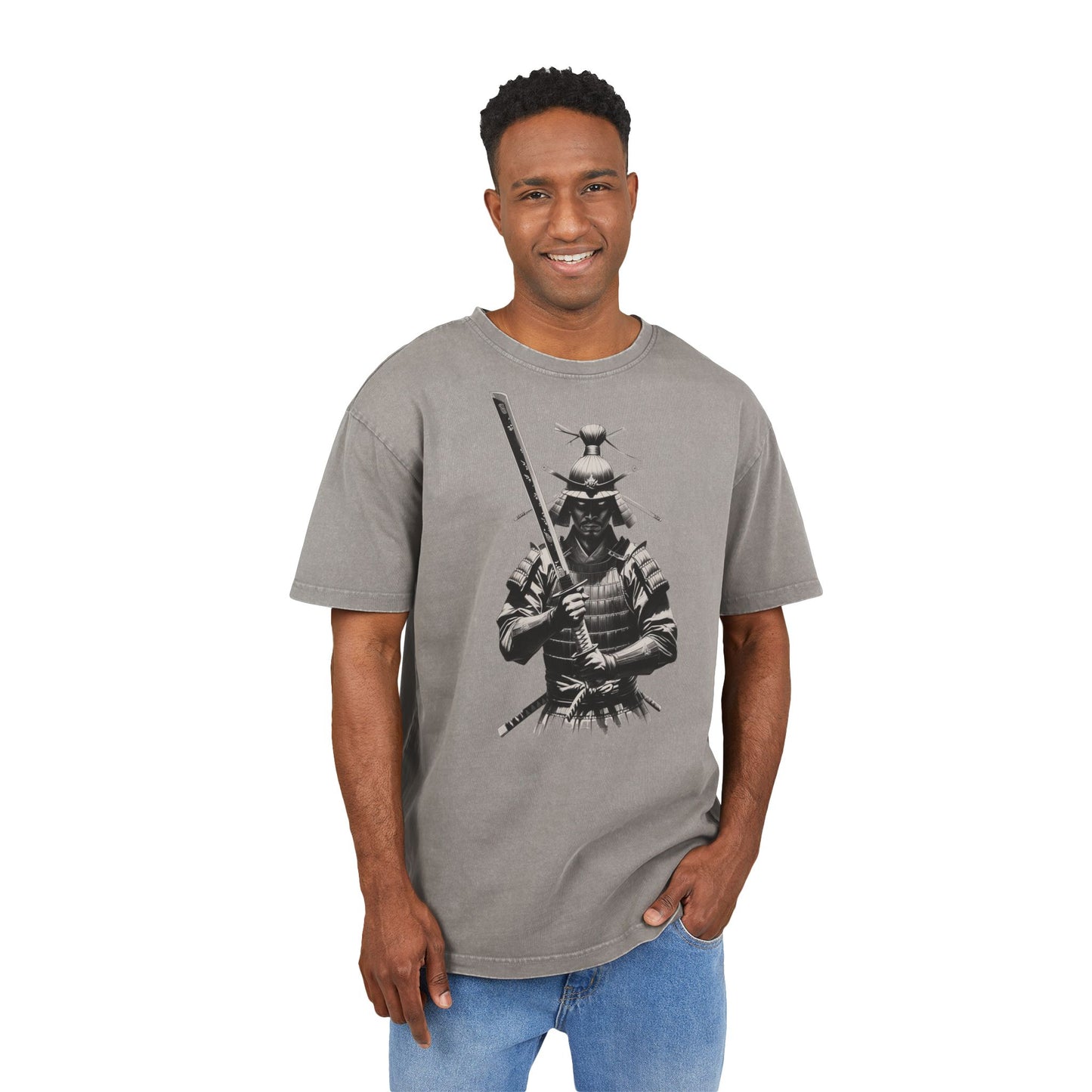 Samurai Oversized Acid Washed T-Shirt